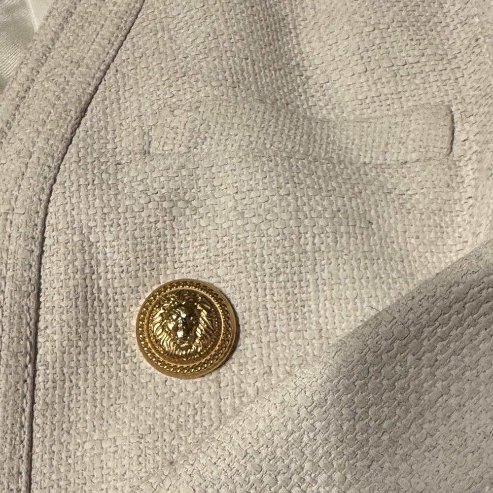 Balmain Ivory Blazer with Gold Accents - Picture 6 of 9